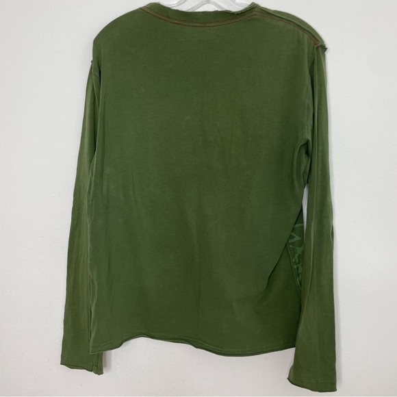 EDWARD DADA Men’s Green Embroidered long Sleeve Graphic Tee T-Shirt Small - Picture 3 of 12